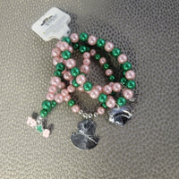 Beaded Pink and Green Bracelets