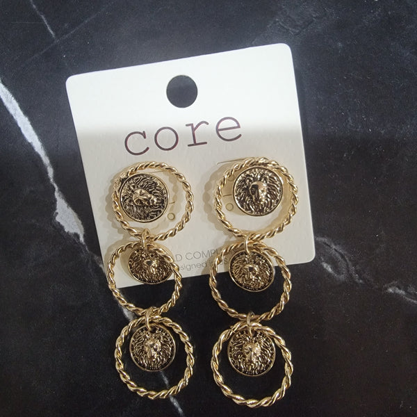V Circle Earrings