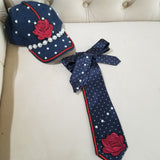 Navy in Polka Tie Set