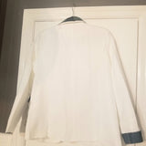 CamoDem in White Blazer