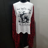 He Left Animal Print Kimono Tee