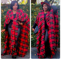 Yink Mink Plaid Poncho Kimono