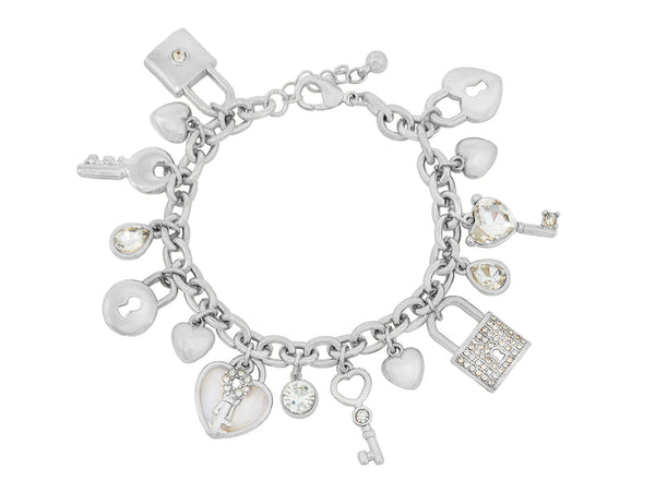Silver Locke Key Bracelet