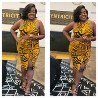 Zebra Mustard Dress