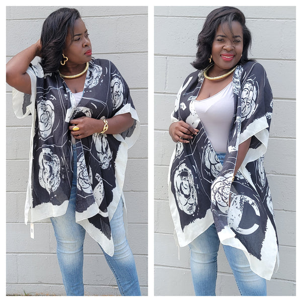 Black and White Kimono