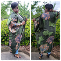 Green Floral Multi Kimono