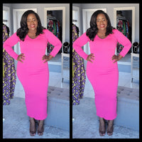 Pink Ribbed Dress