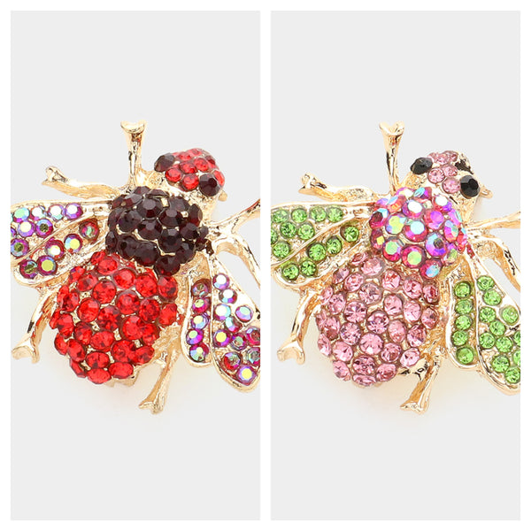 Bee Time Jeweled Brooch