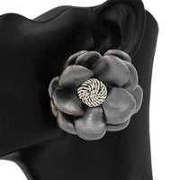 Leather Floral Earrings
