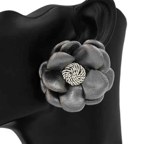 Leather Floral Earrings