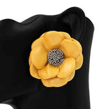 Leather Floral Earrings