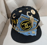 Black and gold Hat