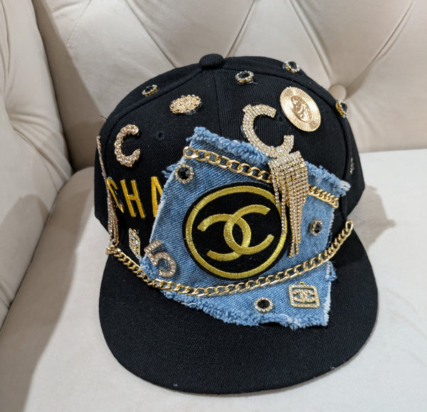 Black and gold Hat
