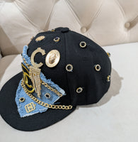 Black and gold Hat
