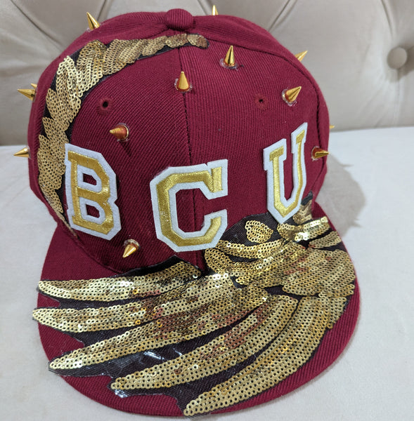 Burgundy and Gold Collegiate Cap