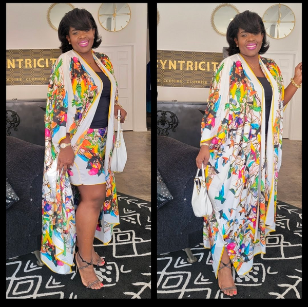 Beauty in Florals Kimono Short Set