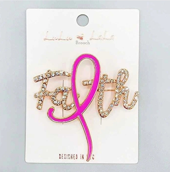Faith Pink Brooch