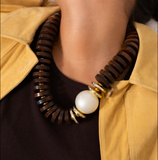 Noko Pearl Wood Necklace