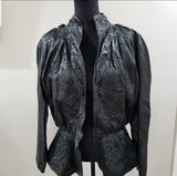 Rose in Leather Peplum Jacket