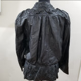 Rose in Leather Peplum Jacket