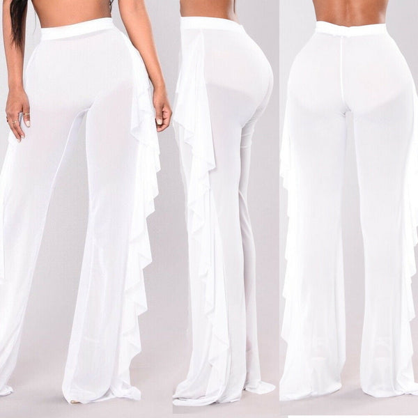 Sheer Ruffle Pants