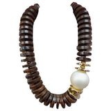 Noko Pearl Wood Necklace