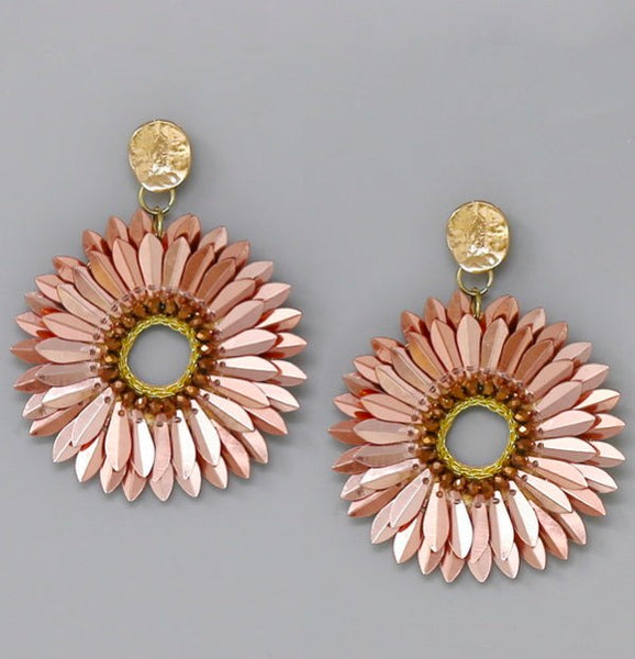 Rosy Sequin Earrings