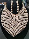 Bling gold bib necklace