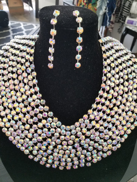 Bling Iridescent Statement Necklace