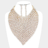 Bling gold bib necklace